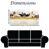 3D Mural Wallpaper for Walls – Golden Mountains, Birds, Trees & Moon Landscape | Size 2x4 Feet