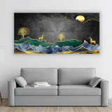 Deer Under Starry Night Sky | Dreamy Nature Wall Painting
