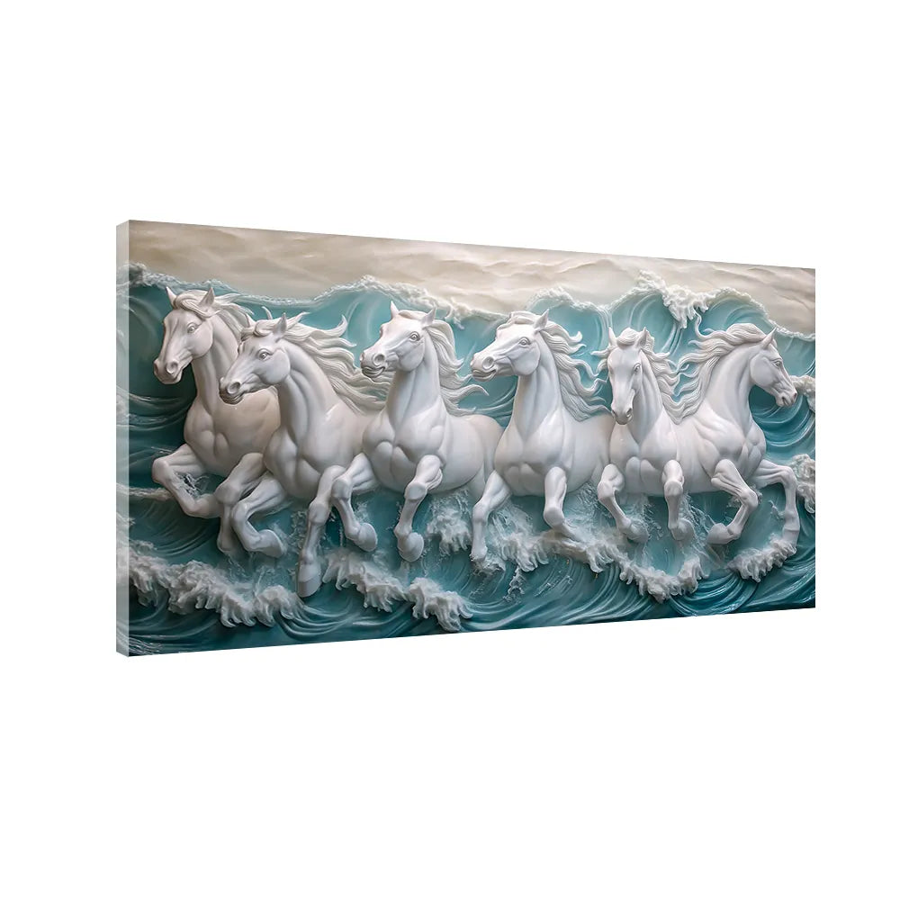 Running Horses Vastu Painting with frame
