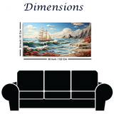 3d-ship-with-sea-landscape | Size 2x4 Feet