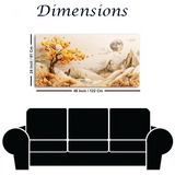 3d-wallpaper-golden-tree-life-with-white-flowers-3d-mural-wallpaper-high-quality | Size 2x4 Feet