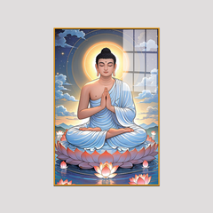 Lovely Lord Gautam Buddha Canvas Printed Acrylic Wall Paintings & Art for Living Room, Office