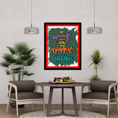 Set Yourself Tackle Your Biggest Challenges Premium Motivational Quotes Photo Frame