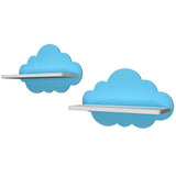 Cloud-Shaped Wooden Kids Shelf (Blue)