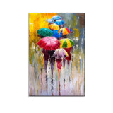 Colorful Rainy Season  /  Beautiful Design Canvas Printed Painting Stretched on Wood Bars 61 x 41cm