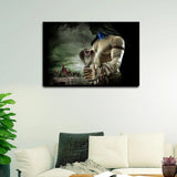 Mahadev landscape Painting /   Shiva Canvas Printed Painting Stretched on Wood Bars 61 x 41cm