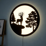 Full Moon Night Reindeer LED Wall Light