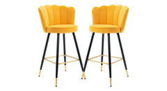 Yellow Color Flower Counter Stool