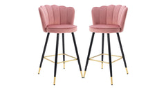 Pink Color Flower Counter Stool