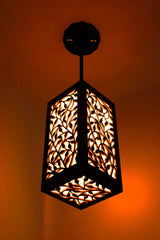 Unique Carved Wood Hanging Light - Modern Leaf Vine Design