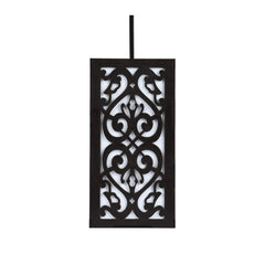 Carved Scroll Pattern Wooden Pendant Light - Decorative Hanging Lamp