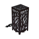 Decorative Wooden Table Lamp with Tree Motif
