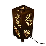 Willson Swirl Bloom Wooden Table Lamp - Unique Artistic Design