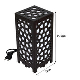 Geometric Lattice Table Lamp - Unique Wooden Cutout