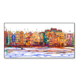 Colorful Town Isolated Panoramic view Framed Wall Art