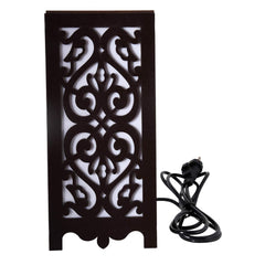 Artistic Scroll Table Lamp - Handmade Wooden Deco Finish