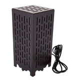 Stylish Wooden Table Lamp with Abstract Line Design