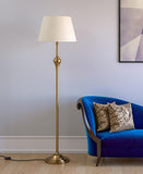 Royal Brass Antique Gold Floor Lamp Standing 5ft Height with Off White Lampshade 16 inches