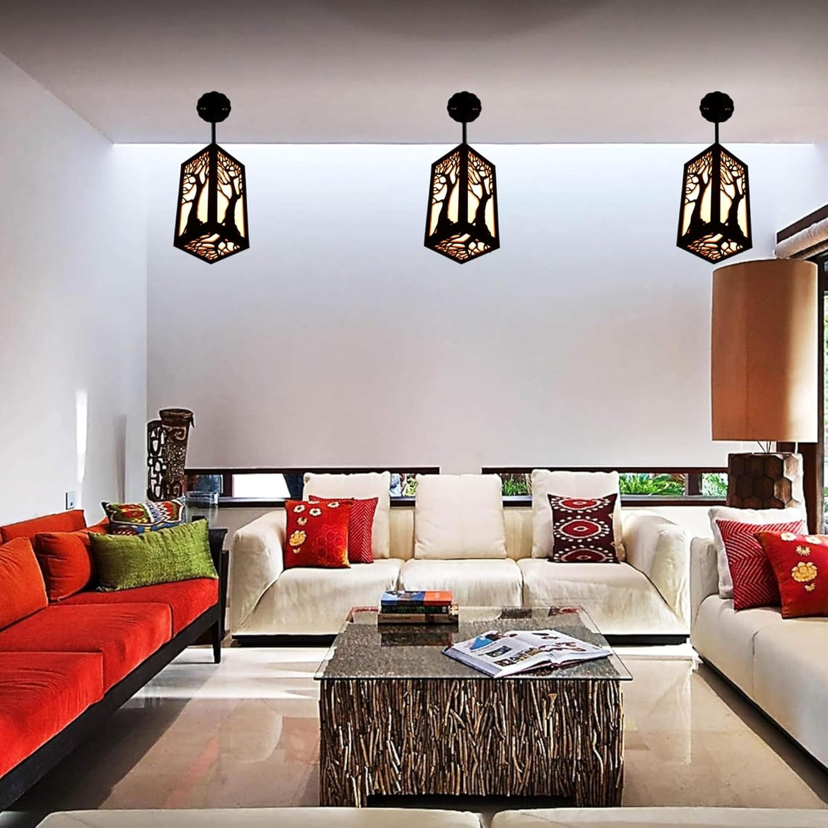Ambient Lighting Wooden Lantern - Vellar Tree of Life Style