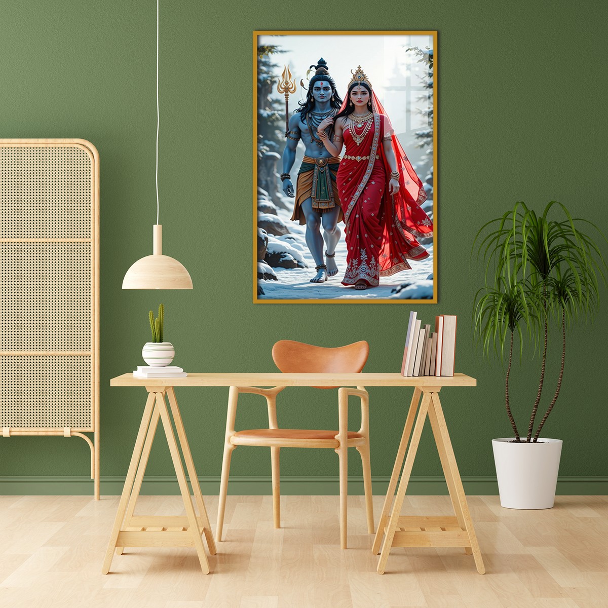 Lord Shiva with Trishul – Acrylic Wall Art for Pooja Room and Bedroom