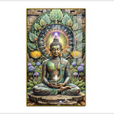 Meditating Buddha Acrylic Wall Paintings in a Natural Sanctuary