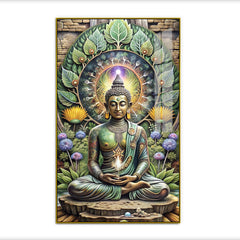 Meditating Buddha Acrylic Wall Paintings in a Natural Sanctuary