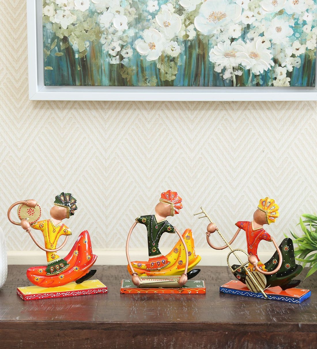 Small musician Set Of 3 table decor