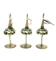 Lady musicianFigurine Set Of 3 table decor