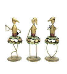 Lady musicianFigurine Set Of 3 table decor