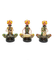 Sardar musician Figurine Set Of 3 table decor
