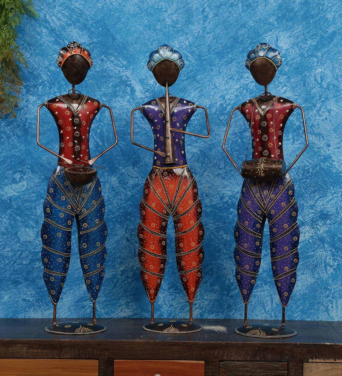 Musician Men Big Human Figurine, Set of 3 table decor