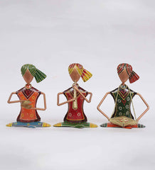Small Sitting Musician Human Figurine, Set of 3 table decor