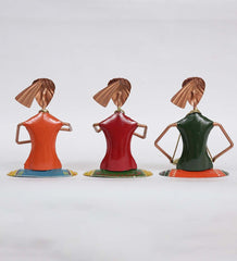 Small Sitting Musician Human Figurine, Set of 3 table decor