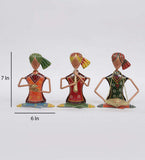 Small Sitting Musician Human Figurine, Set of 3 table decor