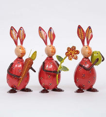 Rabbit Small Egg Animal Figurine, Set of 3 table decor