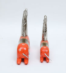 Horse Iron and Wood Animal Figurine Set Of 2 table decor