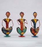 Sitting Musician Men Human Figurine, Set of 3 table decor