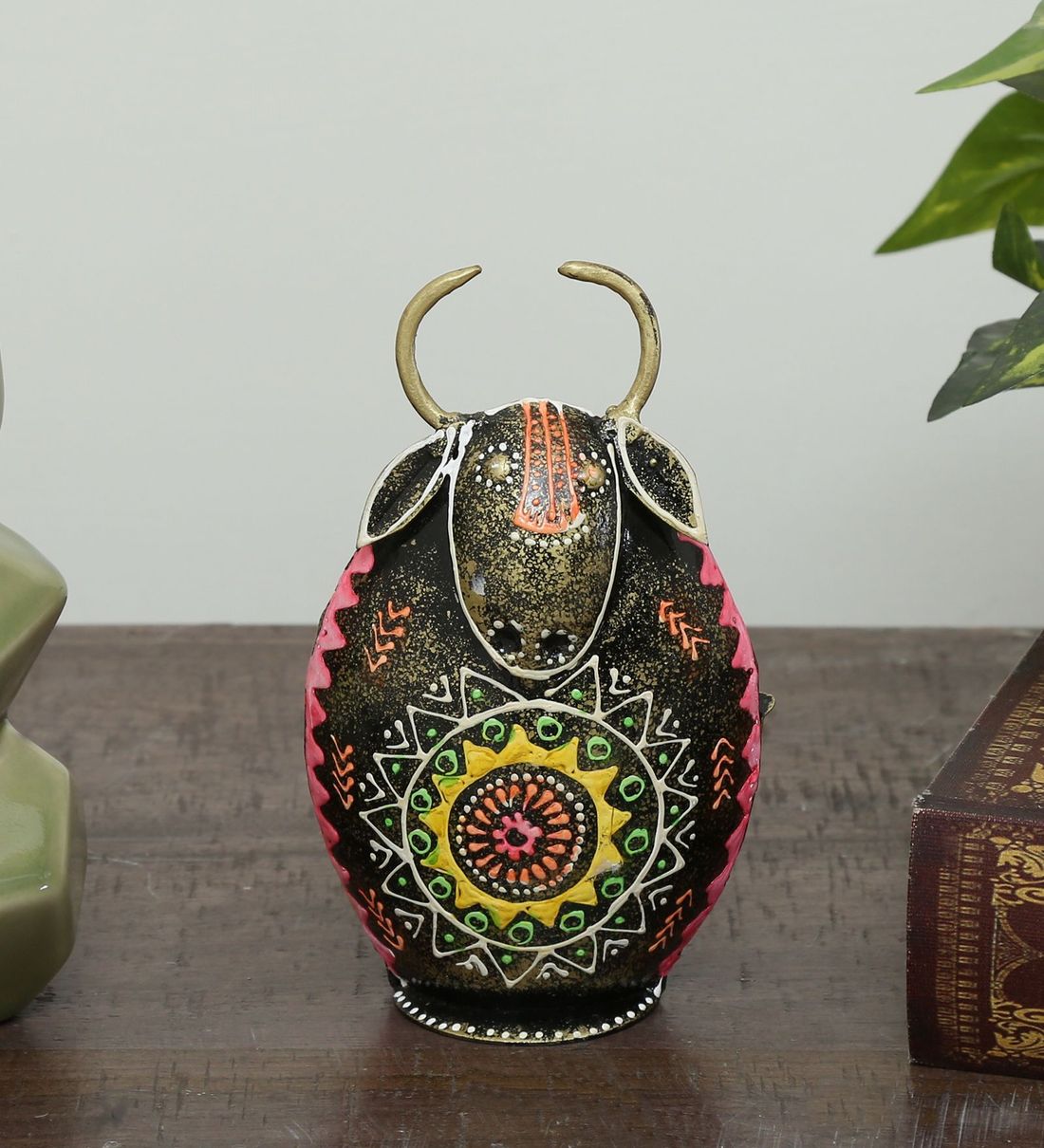 cow piggy bank table decor