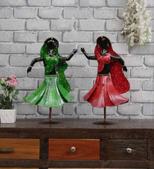 Dancing Lady Human Figurine, Set of 2 table decor