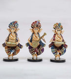 Musician Ganesha Human Figurine, Set of 3 table decor