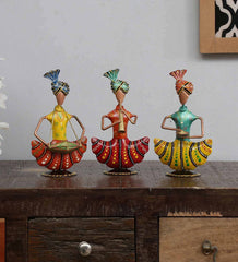 Sardar Sitting Man Mini Human Figurine, Set of 3 table decor