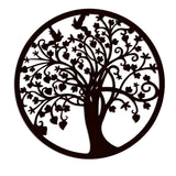 Beautiful Tree of life Round Backlit Wooden Wall Hanging with LED Night Light Walnut Finish