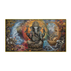 Handcrafted Vintage Ganesha Wall Painting – Indian Ethnic Art