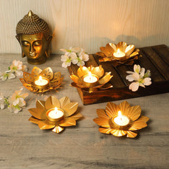 Flower Shape Tealight Holders Set of 5