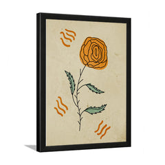 Elegant Nature Inspired Orange Floral Botanical Photo Frame Wall Art