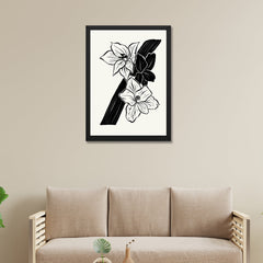 Black and White Floral Wall Art Photo Frame Painting