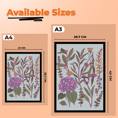 Multicolor Wild Floral Wall Art Painting with Black Frame