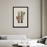 Paper Aesthetic Modern Floral Art Wall Paintings With Black Frame