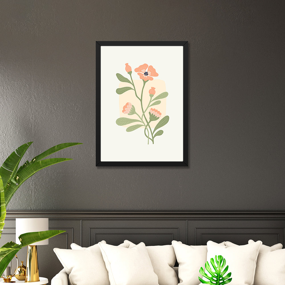 Modern Trendy Pink Floral Art Digital Print Poster Wall Painting