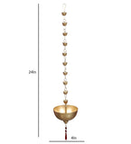 Hanging Gold Bowl Urli With Beads Set of 2